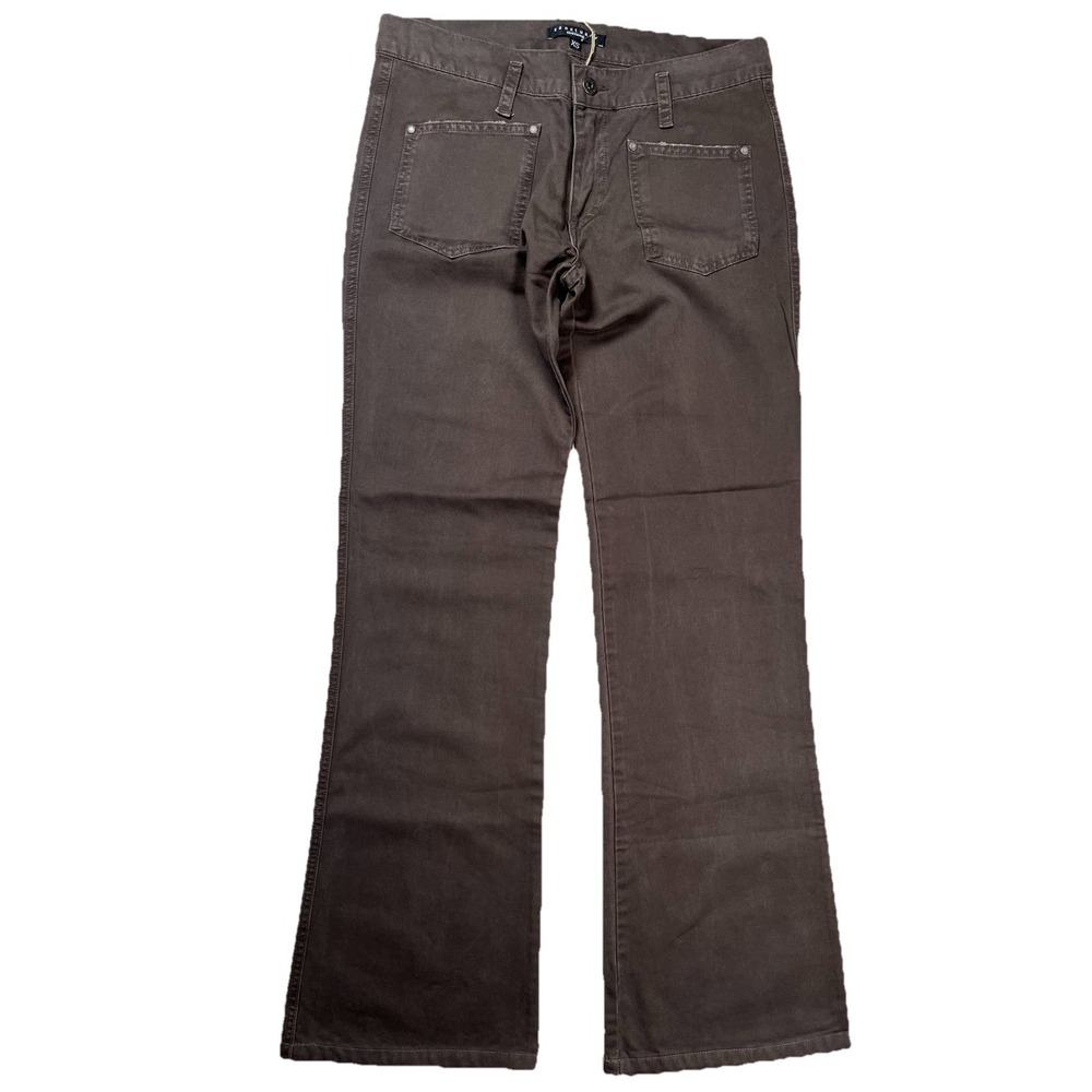 New Sanctuary Walnut Brown Bootcut Pants Sz XS Women's Cotton Patch Pockets NWT
